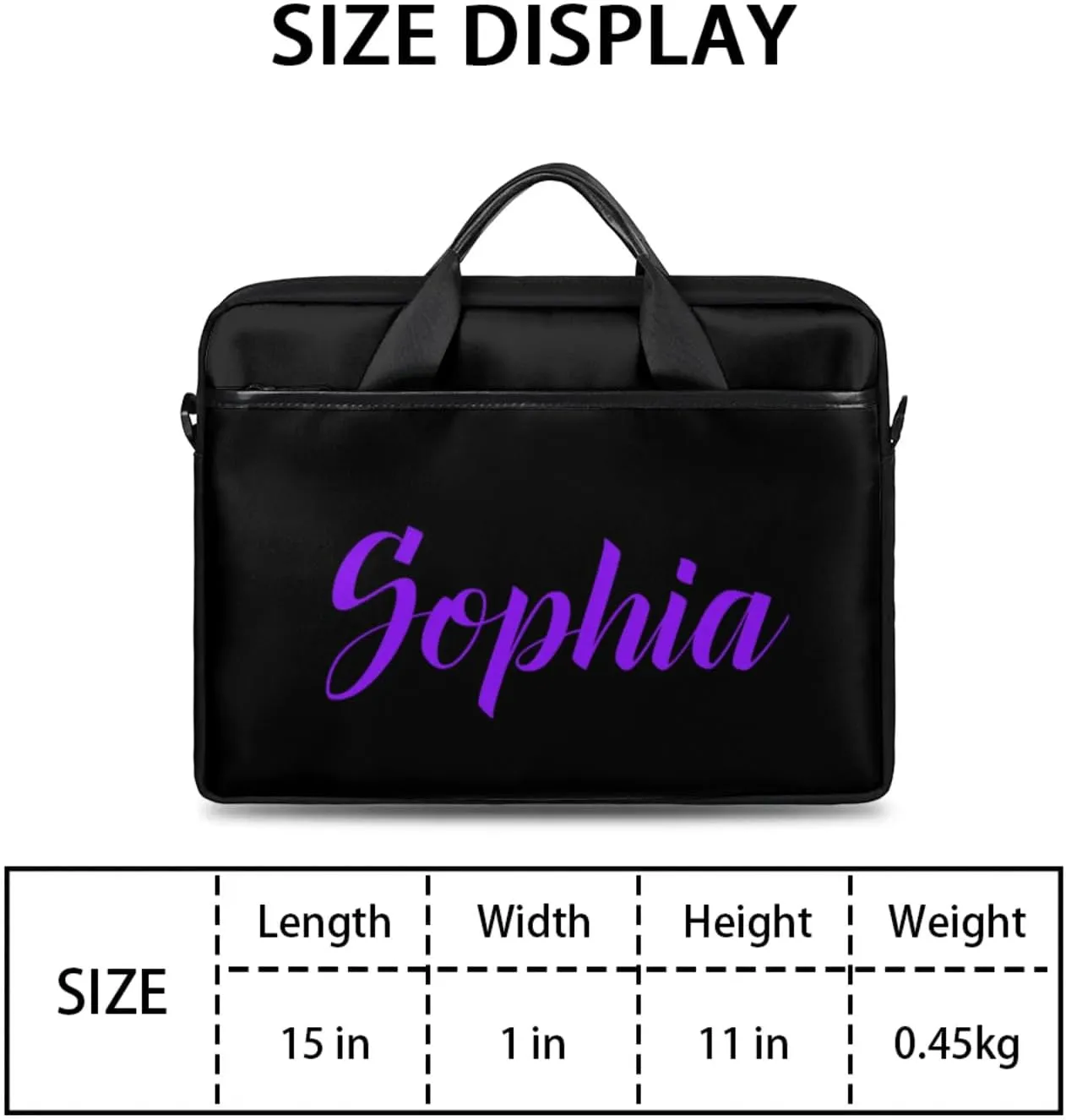Custom Laptop-Bag with Name,Lightweight Portable Personalized Shoulder Computer-Bag,Customized Briefcase for Adult