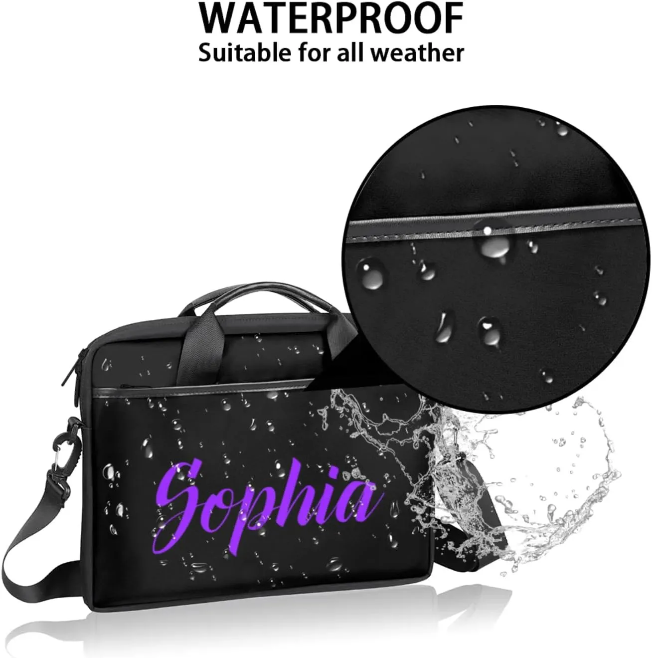 Custom Laptop-Bag with Name,Lightweight Portable Personalized Shoulder Computer-Bag,Customized Briefcase for Adult