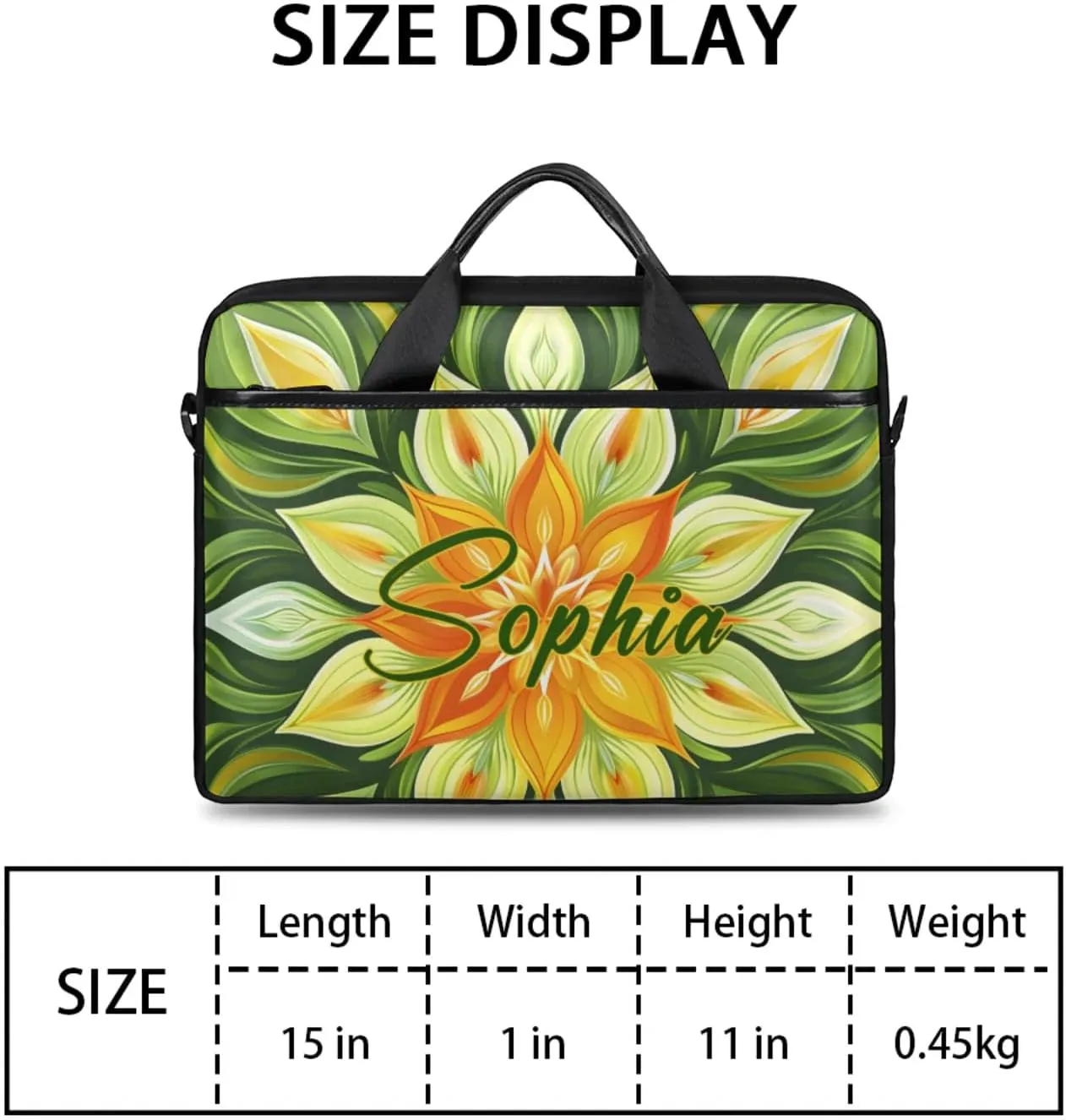 Custom Laptop-Bag with Name,Lightweight Portable Personalized Shoulder Computer-Bag,Customized Briefcase for Women