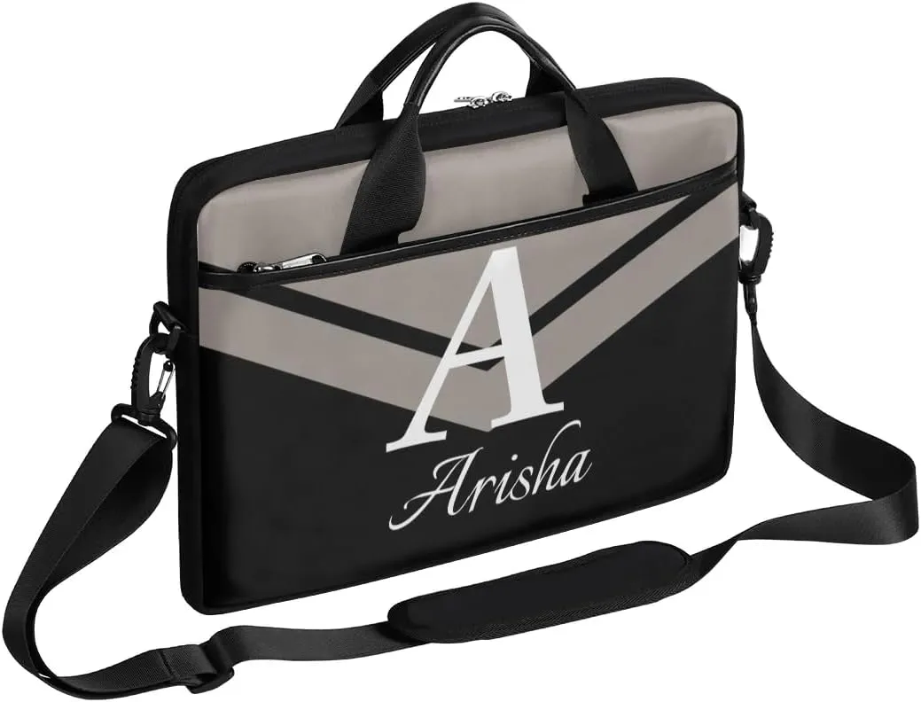 Custom Laptop Bag with Name,Personalized Laptop Shoulder Bag Add Your Own Name,Customized Portable Computer Pocket Case Gifts