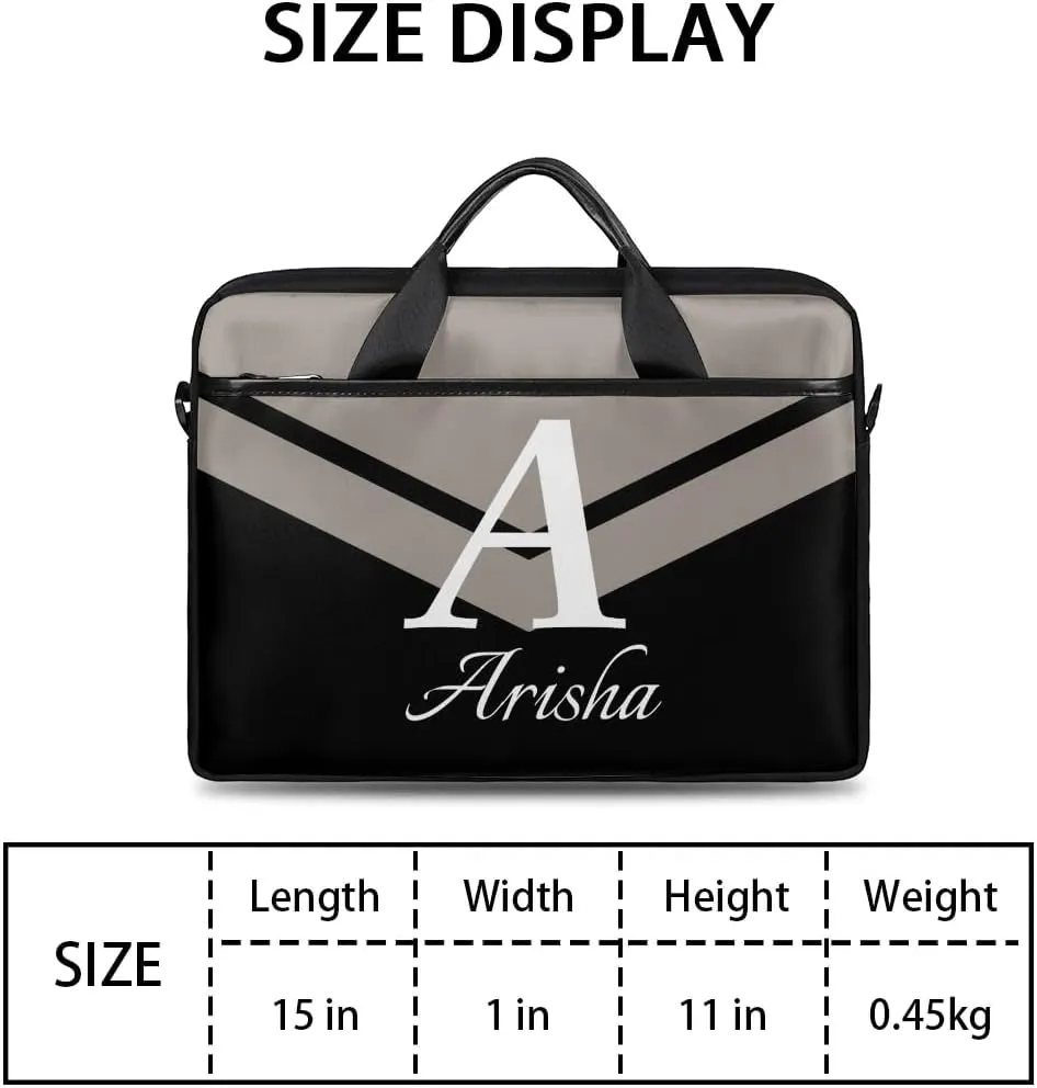 Custom Laptop Bag with Name,Personalized Laptop Shoulder Bag Add Your Own Name,Customized Portable Computer Pocket Case Gifts