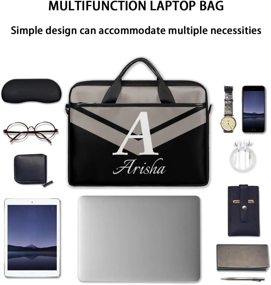 Custom Laptop Bag with Name,Personalized Laptop Shoulder Bag Add Your Own Name,Customized Portable Computer Pocket Case Gifts