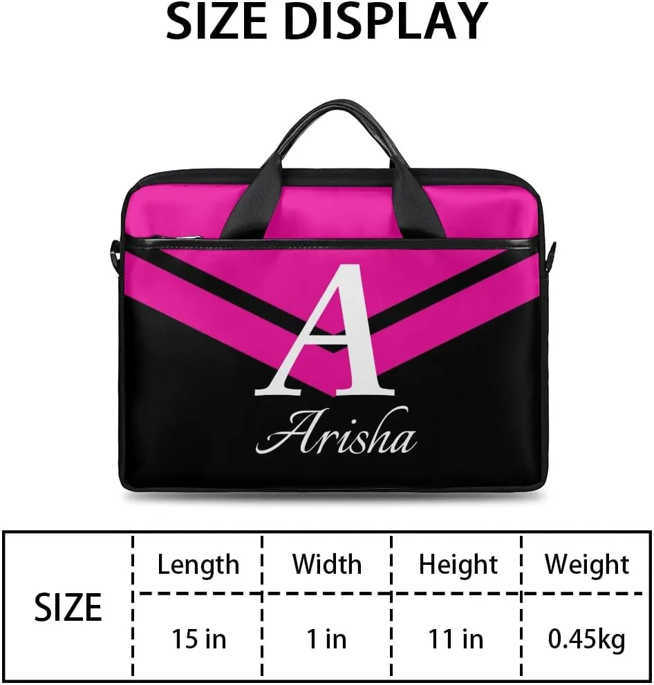 Custom Laptop Bag with Name,Personalized Laptop Shoulder Bag Add Your Own Name,Customized Portable Computer Pocket Case Gifts
