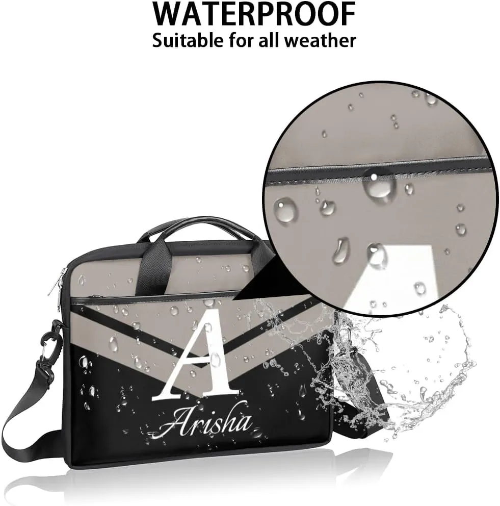Custom Laptop Bag with Name,Personalized Laptop Shoulder Bag Add Your Own Name,Customized Portable Computer Pocket Case Gifts