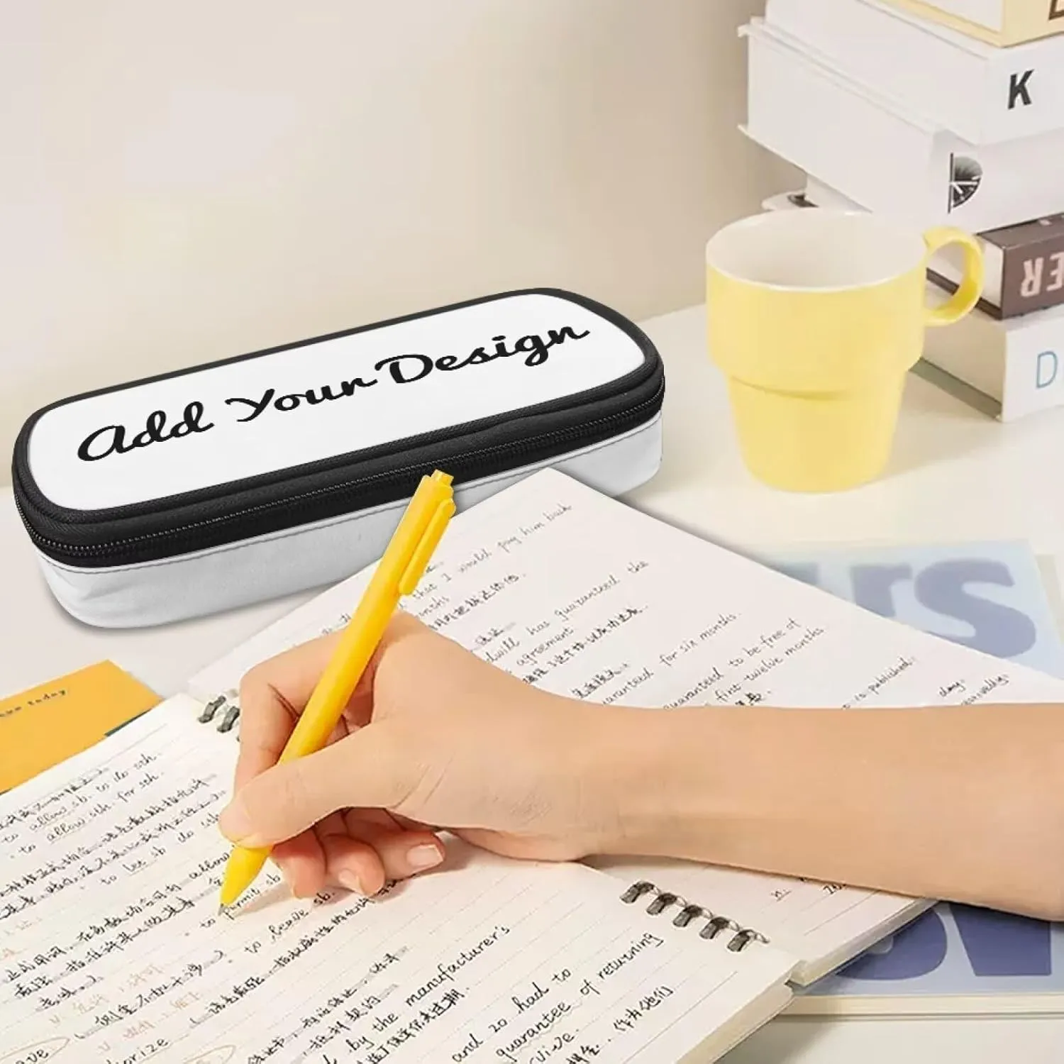 Custom Pencil Pouch for Men Add Your Picture Name Personalized Pencil Case for Men High Capacity Office Stationery Organizer for Travel Outdoor