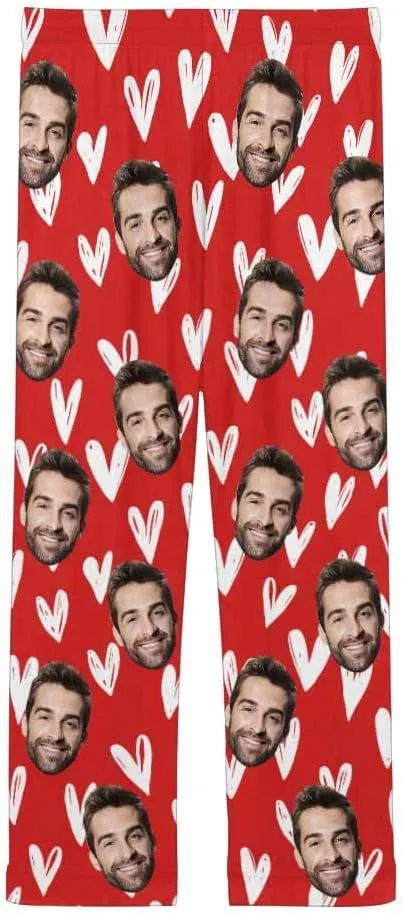 Custom Women's Face Photo Sleepwear Pants,Casual Pajama Pants Pajama Bottom Trousers for Wife Mom