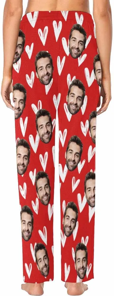 Custom Women's Face Photo Sleepwear Pants,Casual Pajama Pants Pajama Bottom Trousers for Wife Mom
