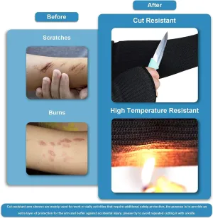Cut Resistant Arm Protector Gardening Sleeves for Men Women with Thumb Hole - Lightweight & Breathable Farmers Sleeves for Thin Skin & Bruising - Arm Sleeves for Garden, Welding, Biting, Pet Grooming