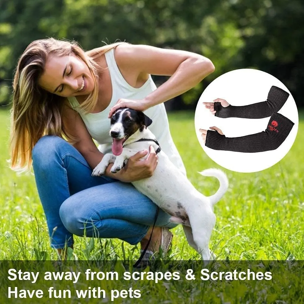 Cut Resistant Arm Protector Gardening Sleeves for Men Women with Thumb Hole - Lightweight & Breathable Farmers Sleeves for Thin Skin & Bruising - Arm Sleeves for Garden, Welding, Biting, Pet Grooming