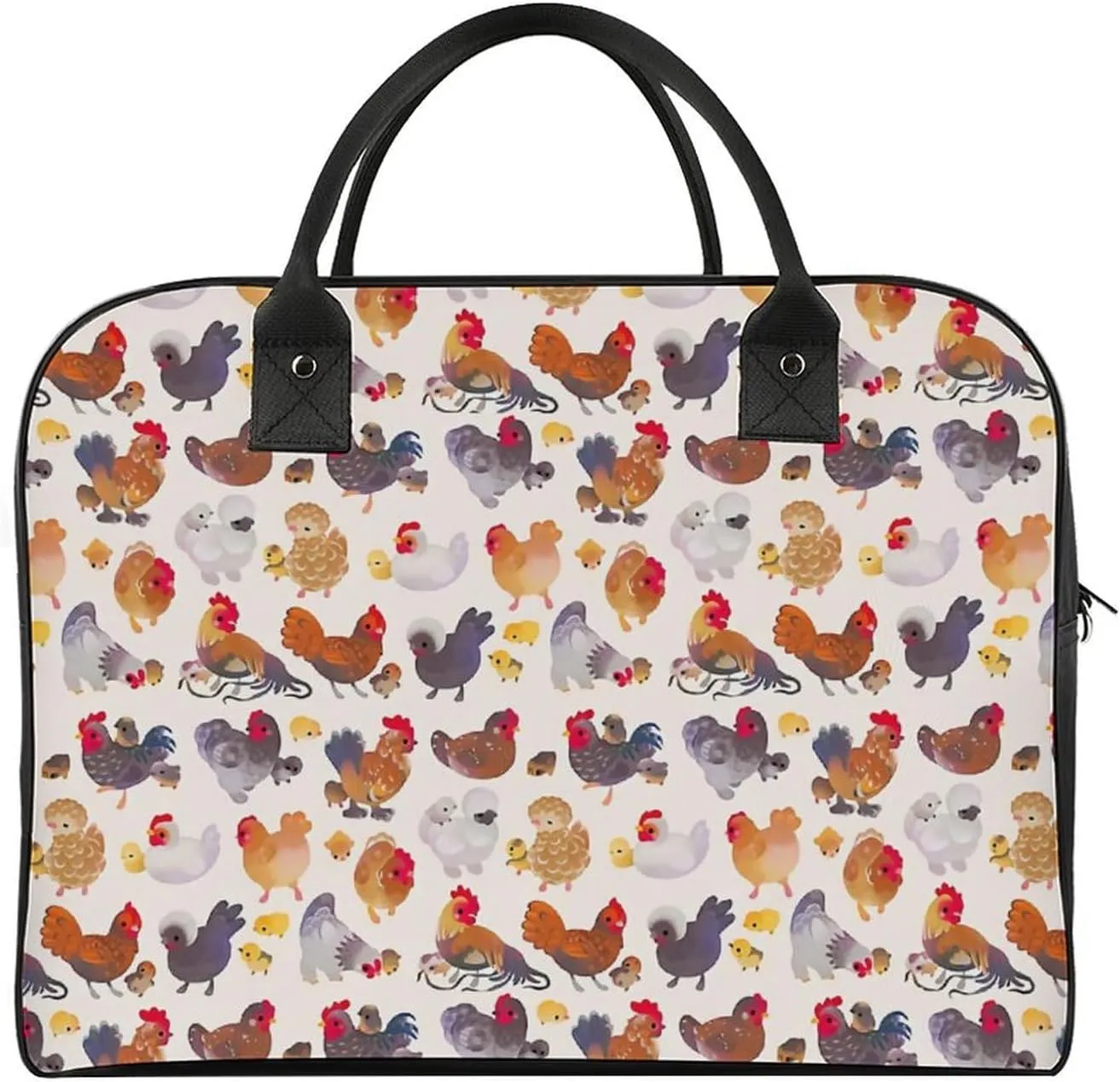 Cute Cats Head Fashionable Large Capacity Travel Handbag Unisex