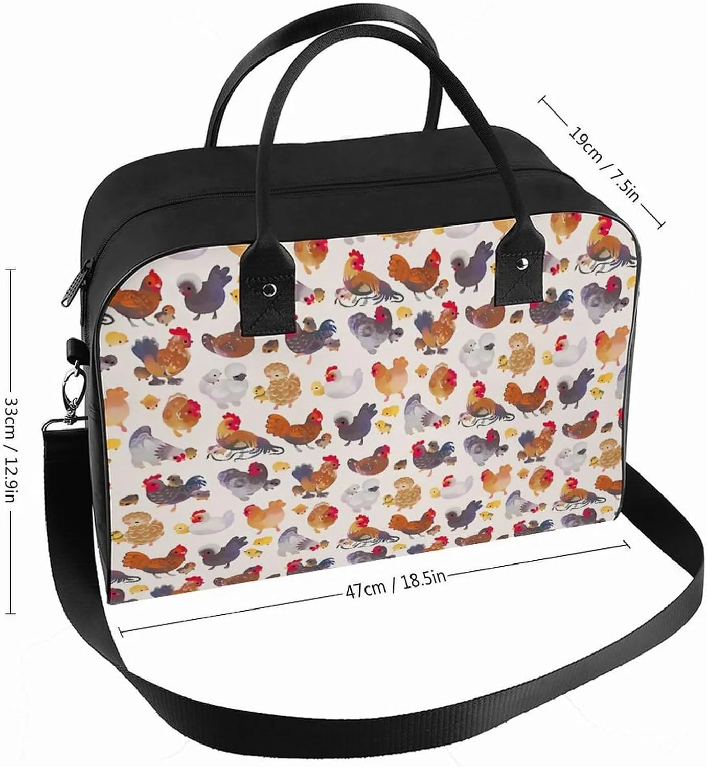 Cute Cats Head Fashionable Large Capacity Travel Handbag Unisex