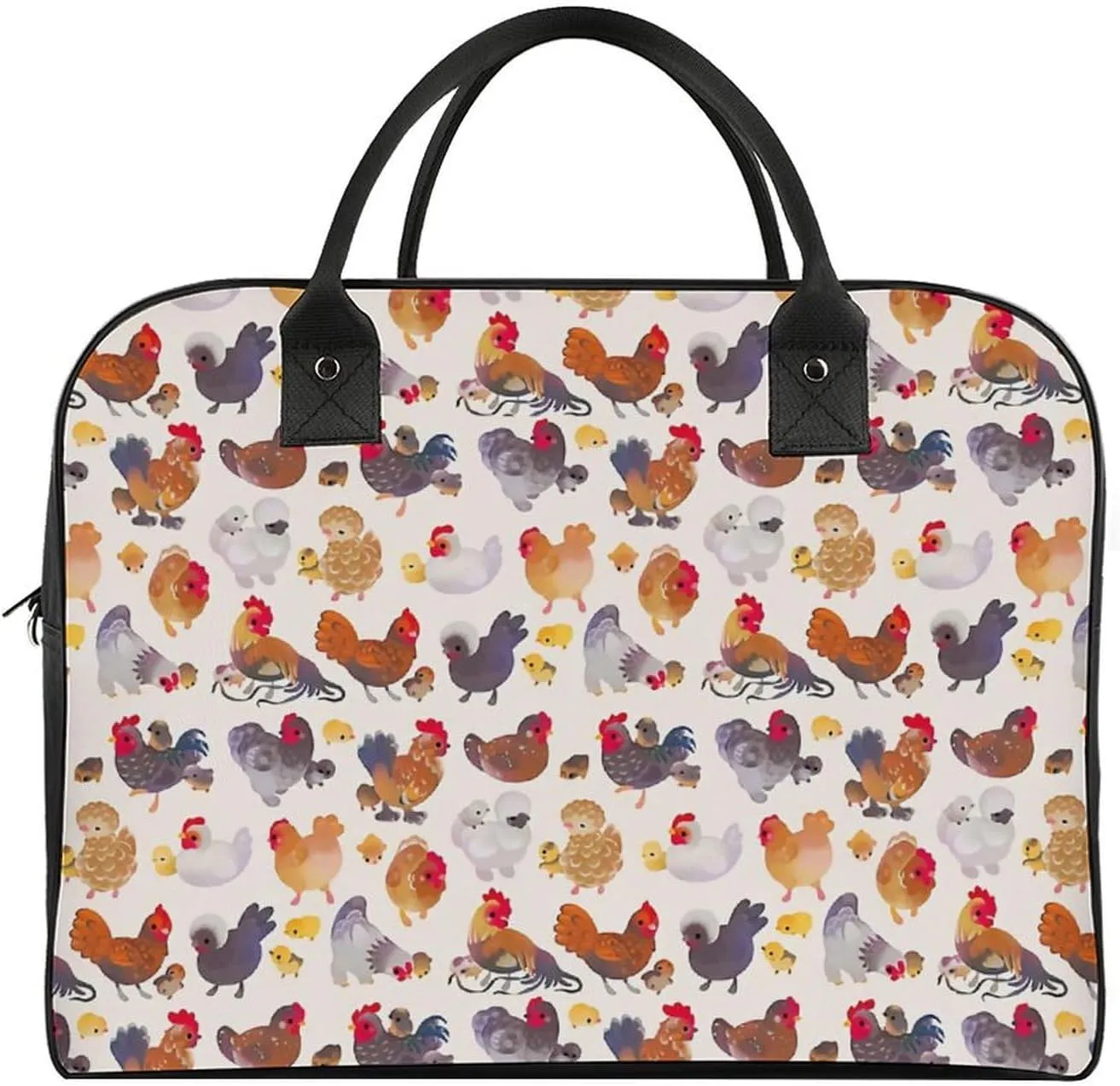 Cute Cats Head Fashionable Large Capacity Travel Handbag Unisex