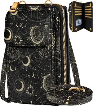 Cute Crossbody Purse Cell Phone Bags for Women - Leather Cellphone Wallet Purse with Adjustable Shoulder Rope