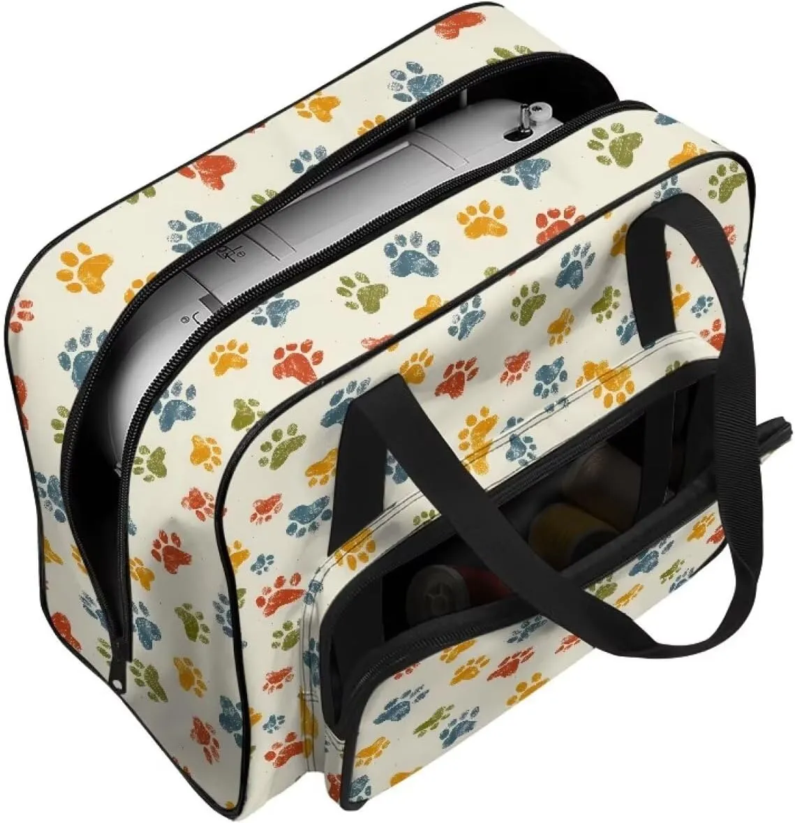 Cute Dog Paw Sewing Machine Carrying Case, Universal Tote Travel Bag Compatible with Most Standard Machines