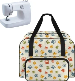 Cute Dog Paw Sewing Machine Carrying Case, Universal Tote Travel Bag Compatible with Most Standard Machines
