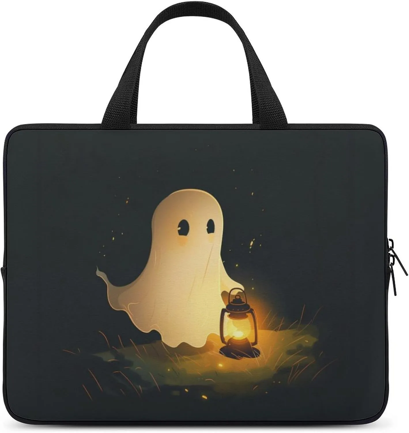 Cute Ghost Oil Lamp Laptop Bag Laptop Case Computer Messenger Bag with Adjustable Shoulder Strap