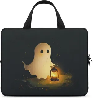 Cute Ghost Oil Lamp Laptop Bag Laptop Case Computer Messenger Bag with Adjustable Shoulder Strap