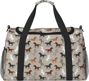 Cute Horse print Personal Item Bag Large Duffel Bag Travel Bag Weekender Bag Gym Bag Tote Duffel bag
