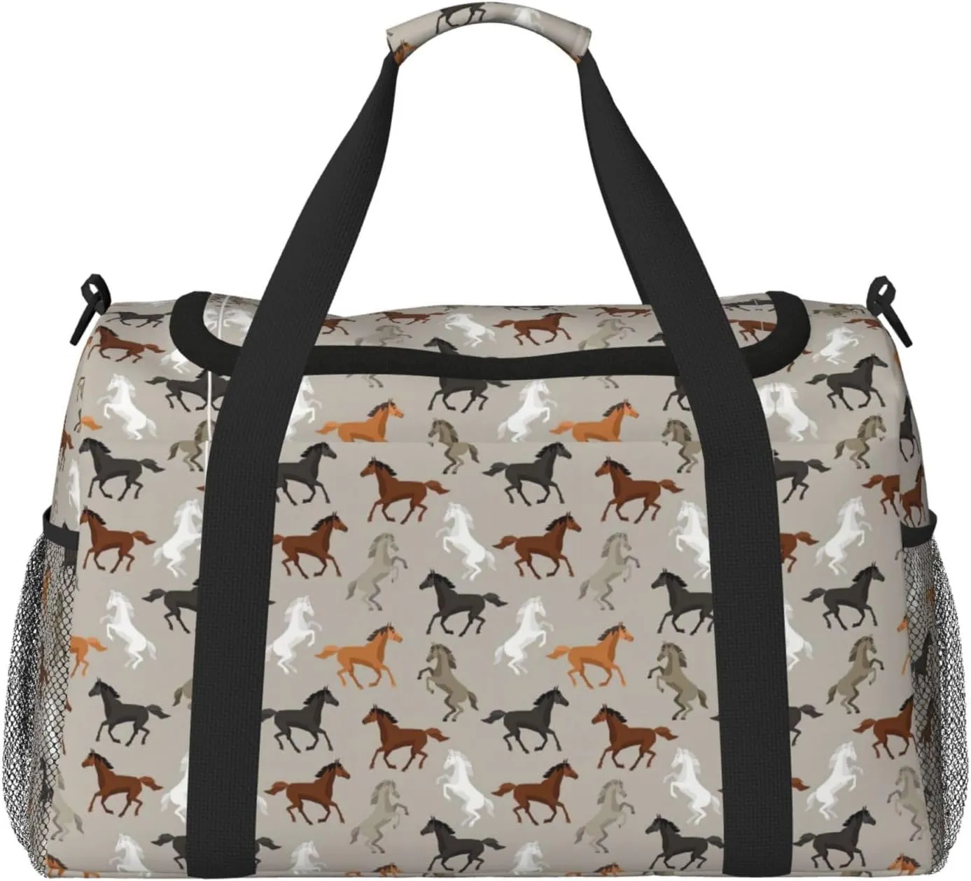 Cute Horse print Personal Item Bag Large Duffel Bag Travel Bag Weekender Bag Gym Bag Tote Duffel bag