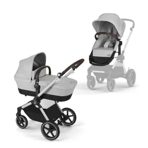Cybex EOS 2-in-1 Stroller - Bassinet Stroller Converts to Toddler Stroller with One-Hand Recline - Bassinet and Toddler Seat Included, Reversible & Travel System Ready, Lava Grey