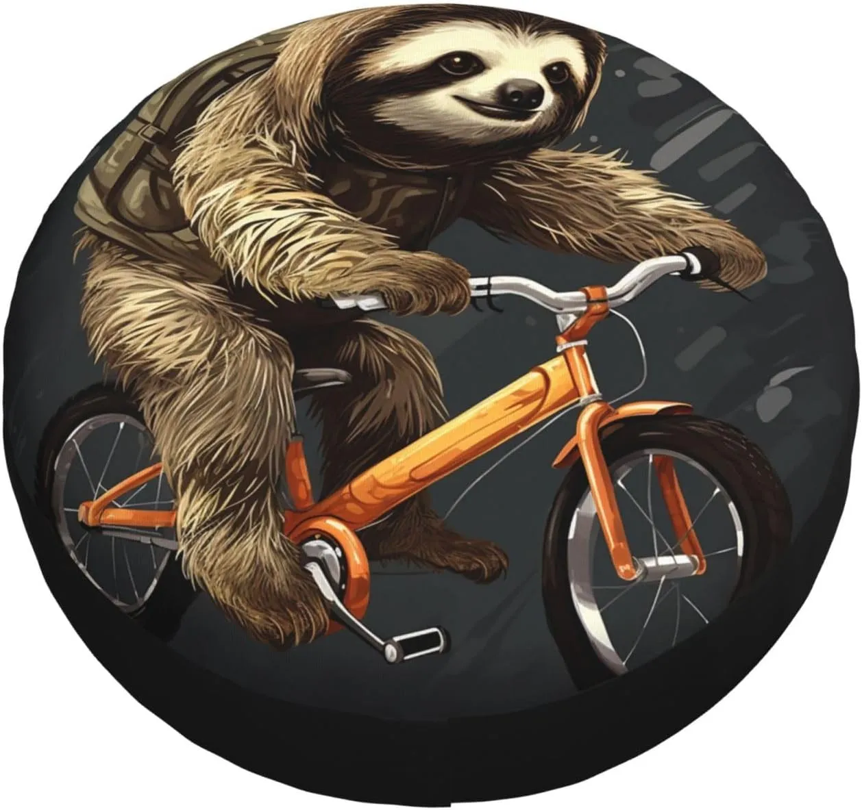 Cycling Sloth Tire Cover Outdoor Waterproof Snow Sun Rain Wheel Cover Portable Wheel Bags Camper Spare Tire Cover Universal Car Tire Protectors for Trailer RV SUV