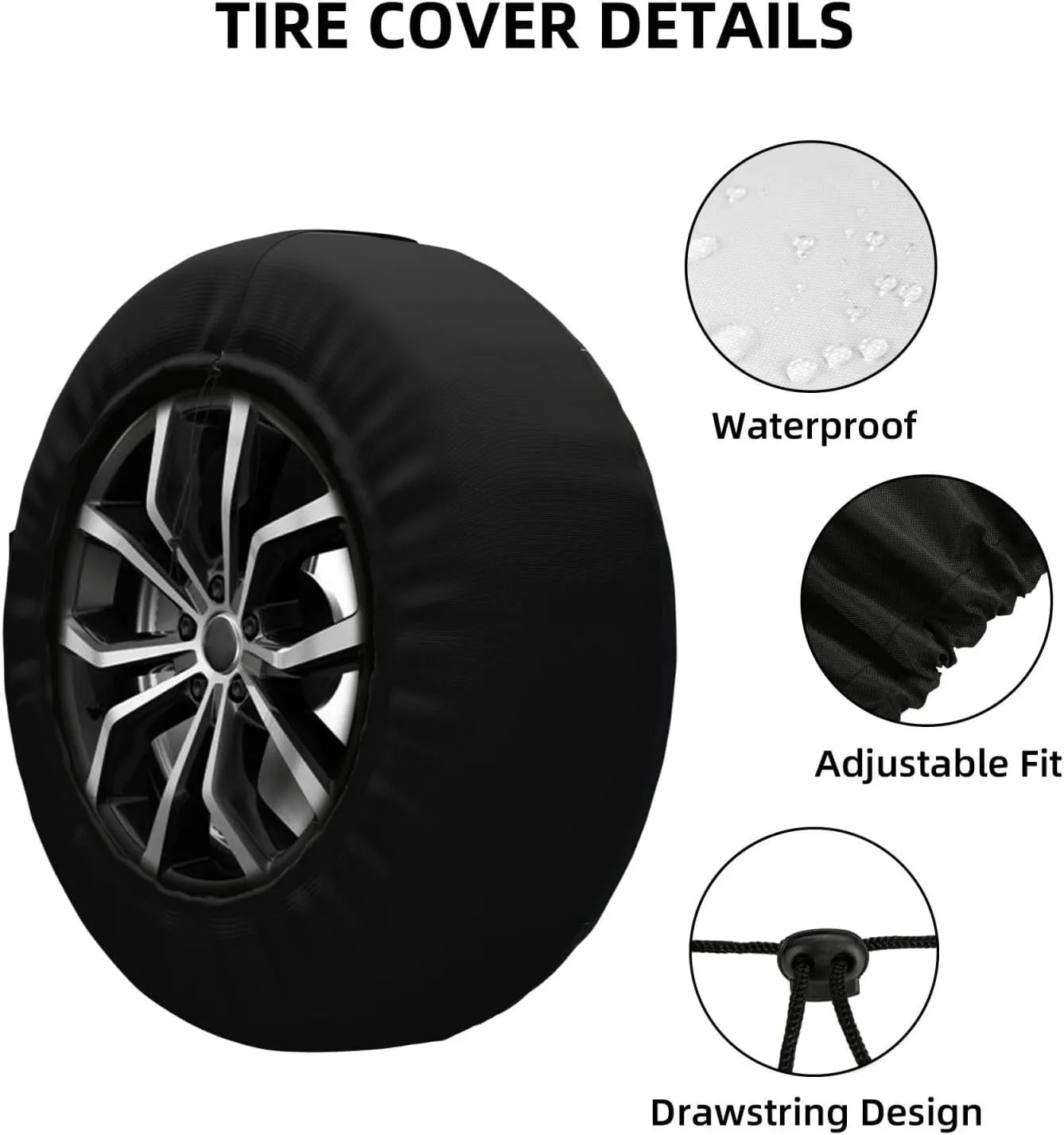 Cycling Sloth Tire Cover Outdoor Waterproof Snow Sun Rain Wheel Cover Portable Wheel Bags Camper Spare Tire Cover Universal Car Tire Protectors for Trailer RV SUV