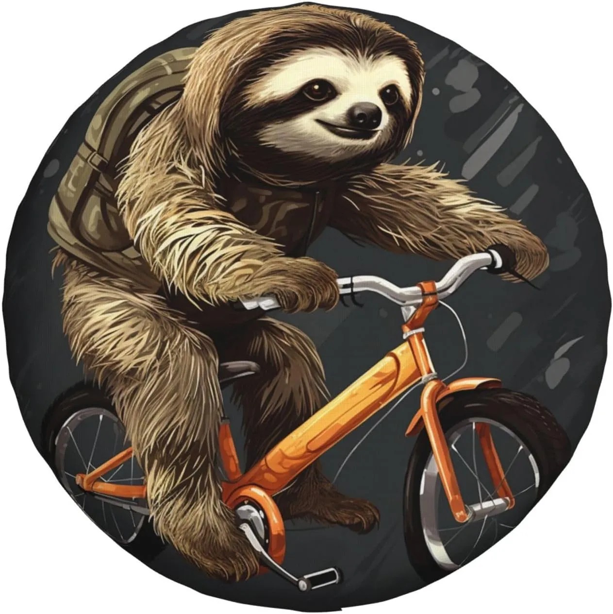 Cycling Sloth Tire Cover Outdoor Waterproof Snow Sun Rain Wheel Cover Portable Wheel Bags Camper Spare Tire Cover Universal Car Tire Protectors for Trailer RV SUV