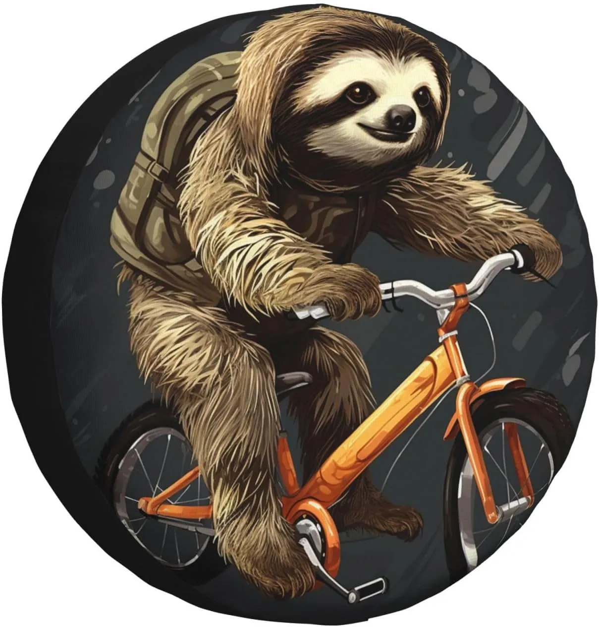 Cycling Sloth Tire Cover Outdoor Waterproof Snow Sun Rain Wheel Cover Portable Wheel Bags Camper Spare Tire Cover Universal Car Tire Protectors for Trailer RV SUV