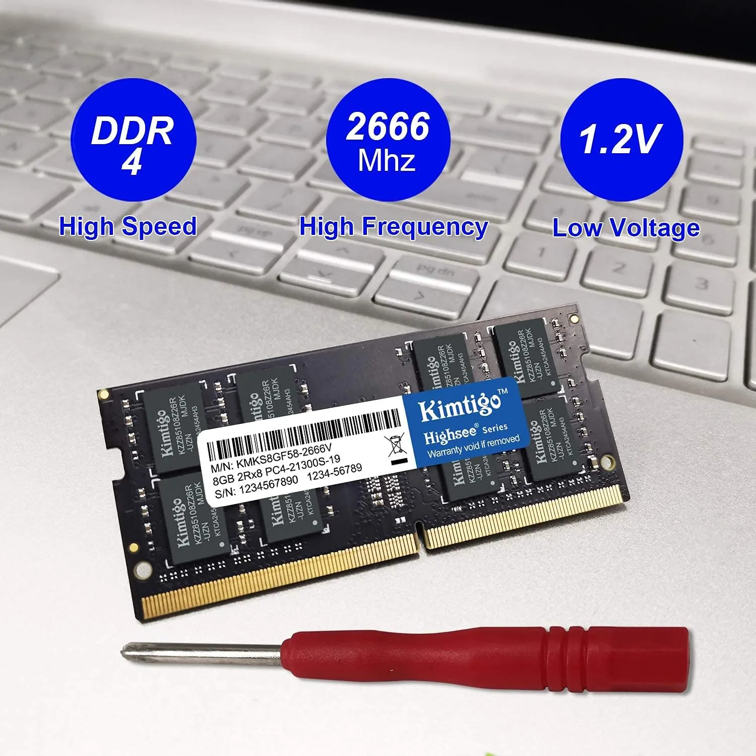 DDR4 2666 8G Laptop Dram 2666MHz (PC4-21300) CL19 (Compatible with 2400MHz or 2133MHz) 1.2V Notebook 1Rx8 Single Rank 260 Pin SODIMM Laptop PC Computer Memory RAM(8GB)