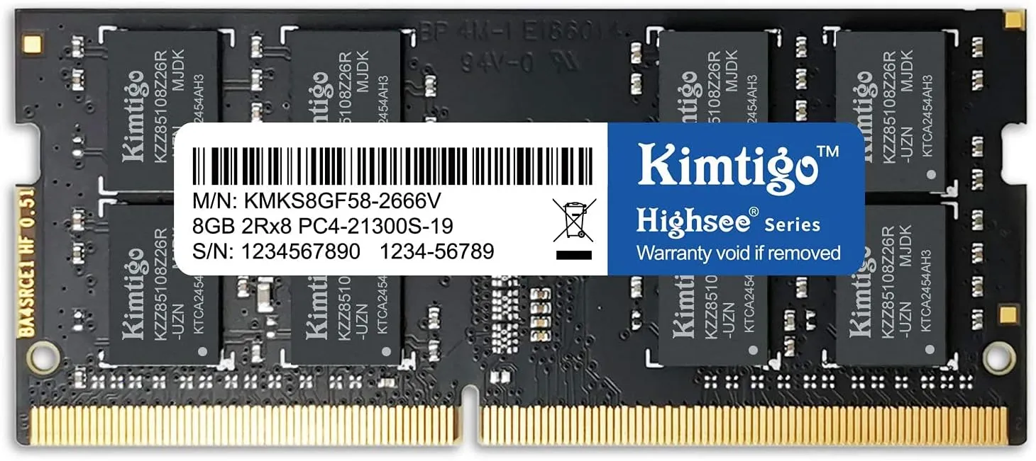 DDR4 2666 8G Laptop Dram 2666MHz (PC4-21300) CL19 (Compatible with 2400MHz or 2133MHz) 1.2V Notebook 1Rx8 Single Rank 260 Pin SODIMM Laptop PC Computer Memory RAM(8GB)