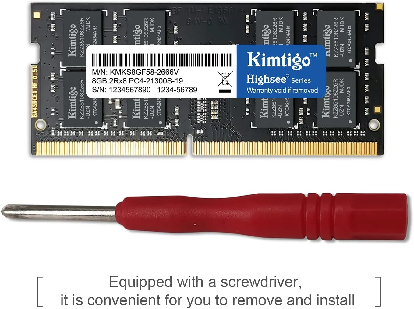 DDR4 2666 8G Laptop Dram 2666MHz (PC4-21300) CL19 (Compatible with 2400MHz or 2133MHz) 1.2V Notebook 1Rx8 Single Rank 260 Pin SODIMM Laptop PC Computer Memory RAM(8GB)