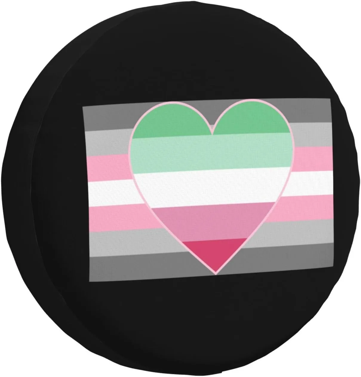 Demigirl Abro-Pride Flag LGBTQ Tire Cover Dust-Proof Waterproof Tire Covers for Jeep Rv SUV Truck Travel 15"
