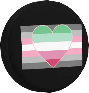 Demigirl Abro-Pride Flag LGBTQ Tire Cover Dust-Proof Waterproof Tire Covers for Jeep Rv SUV Truck Travel 15"
