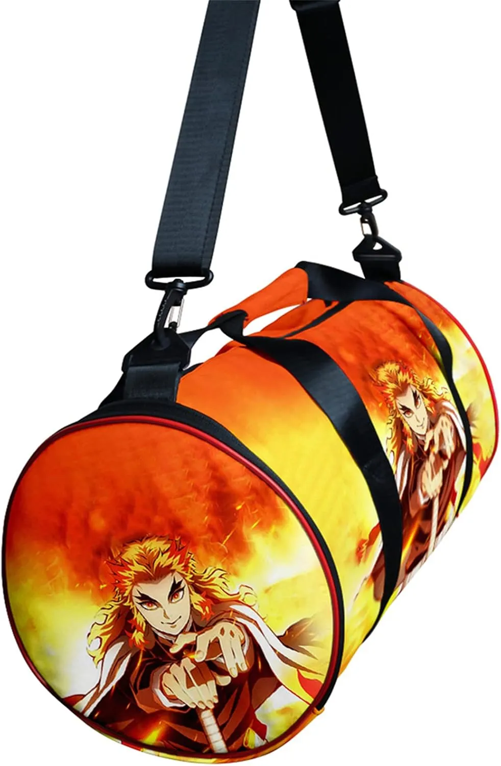 Demon Slay Large Capacity Travel Bag Gym Bag Kemitsu Sport Duffel Bag With Shoe Bag(Kyoujurou)