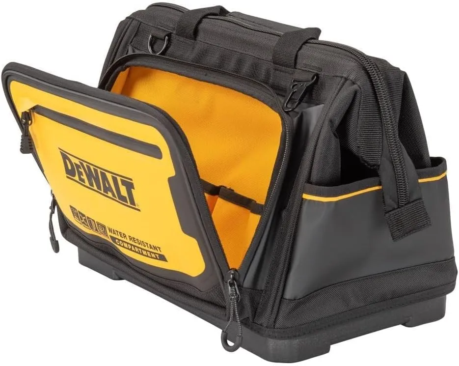 DEWALT Tool Bag, Water Resistant, Hard Bottom, 16-inch, Professional Tool Tote (DWST560103)