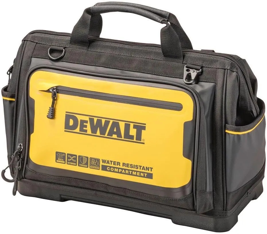 DEWALT Tool Bag, Water Resistant, Hard Bottom, 16-inch, Professional Tool Tote (DWST560103)