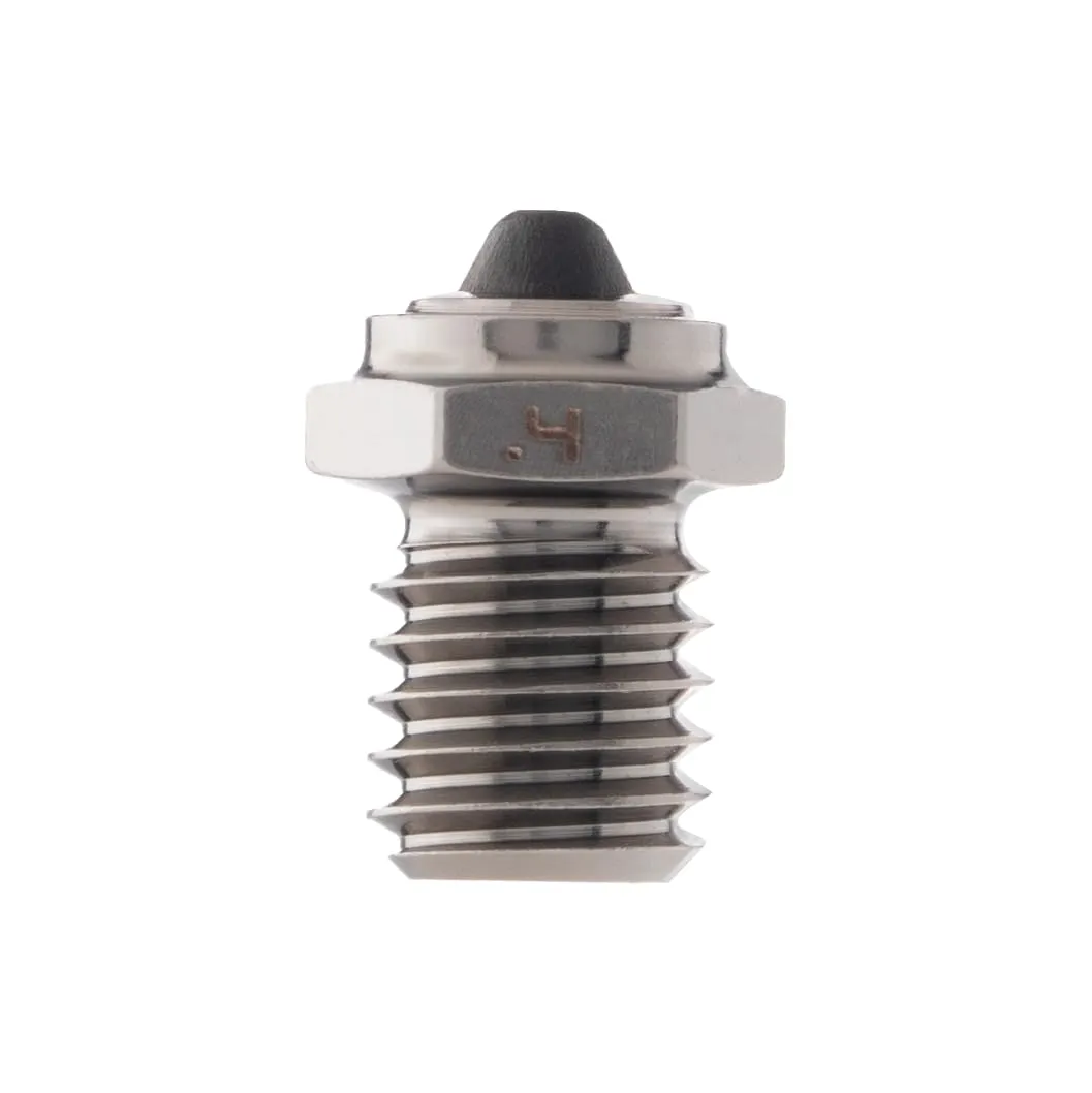 Diamondback Nozzles – MAKO/FIN Compatible – Polycrystalline Solid Diamond Tip 3D Printer Nozzles, Improved Extrusion, Any Filament, Long Life, Wear Resistant, Layer Adhesion, USA Made (0.4mm)