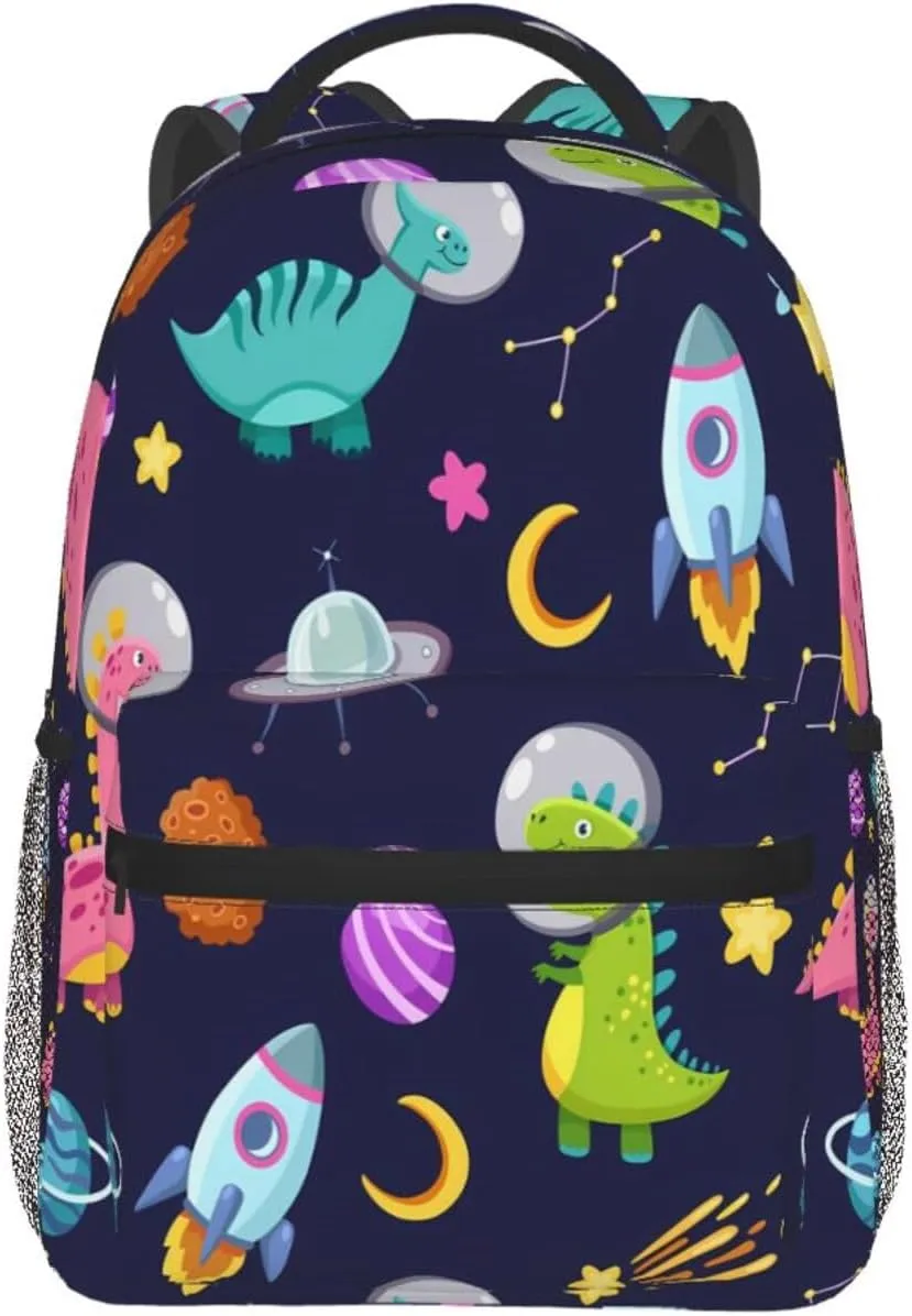 Dinosaur Space Galaxy Nebula Moon Backpack Laptop Backpack Sports Travel Shoulder bag Light casual backpack