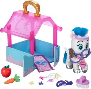 Disney Store Official Princess Pet Play Set - Pegasus Stable Set – Fun Playsets Princess Toys Perfect for Little Kids - Comes with Pegasus, Grecian Stable, Horsehair Mane, Glitter Roof.