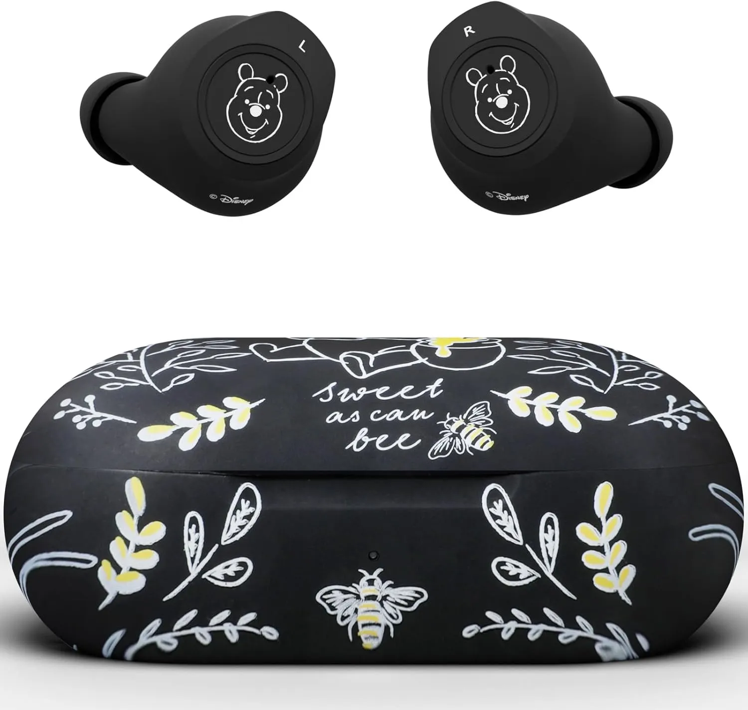 Disney Winnie The Pooh Bluetooth Earbuds w/Charging Case- Wireless Headphones w/Built-in Mic  Up to 30 Hrs Playtime- Winnie The Pooh Gifts for Women, Men, All Fans of Winnie The Pooh Stuff