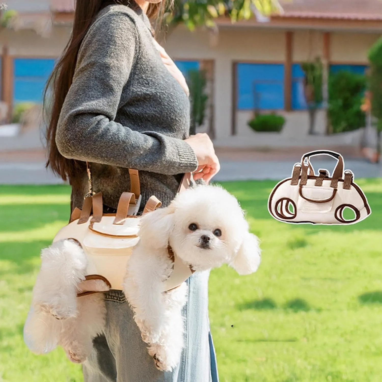 Dog Cat Carrier, Adjustable Breathable Pet Carrier Travel Bag, Pet Traction Shoulder Pouch Bag, Comfort Carriers for Dogs, Cats, Pet Handbag for Outdoor, Shopping, Camping (L)