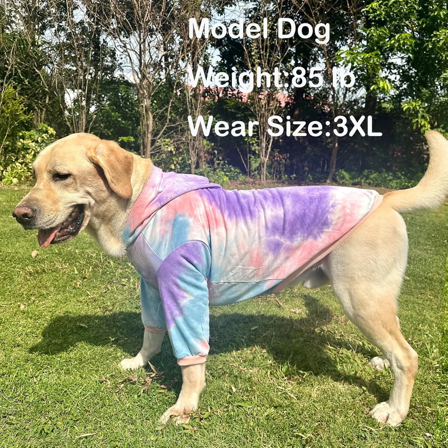 Dog Cotton Tie dye Hoodie Pullover Sweatshirts Soft and Stretch Pets Clothes Hooded for Large Dogs(Tie dye XL)