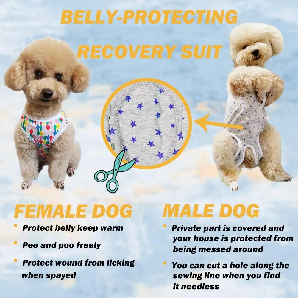 Dog’s Recovery Suit Post Surgery Shirt for Puppy, Wound Protective Clothes for Little Animals(Black White Plaid-s)