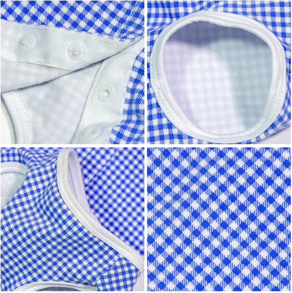 Dog’s Recovery Suit Post Surgery Shirt for Puppy, Wound Protective Clothes for Little Animals(Blue White Plaid-s)