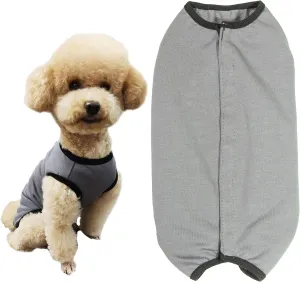 Dog’s Recovery Suit Post Surgery Shirt for Puppy, Wound Protective Clothes for Little Animals(Grey-XL)