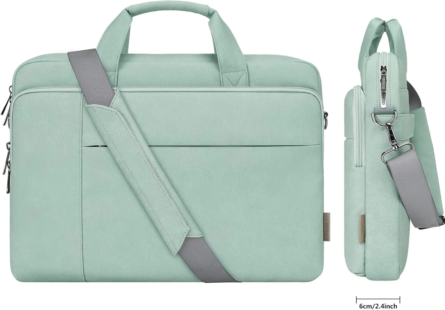 DOMISO 14 inch Laptop Bag Business Briefcase Water-resistant Notebook Messenger Shoulder Bag for 14" MacBook Pro/HP Stream 14 Chromebook 14/Lenovo IdeaPad ThinkPad/ASUS ZenBook,Sage Green