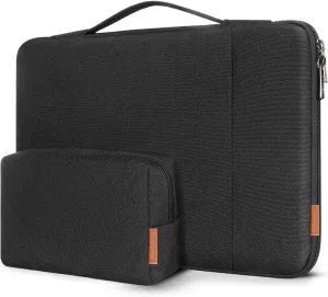 DOMISO 14 inch Laptop Sleeve Case Water Resistant Shockproof Protective Computer Bag for 14" Notebook/15 MacBook Pro/Acer Swift 3/HP Stream 14/Lenovo ThinkPad Yoga/Dell/Asus with Accesory Bag,Black