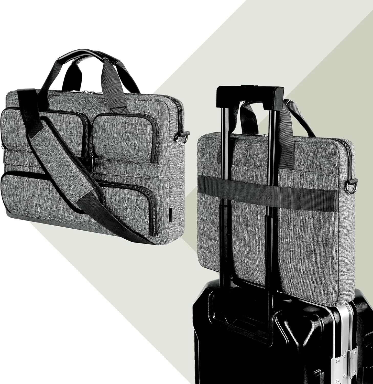 DOMISO 15-15.6 Inch Laptop Sleeve Waterproof Laptop Case Business Briefcase Portable Computer Bag with Shoulderstrap for HP ProBook/Acer/Dell Precision,Dark Grey