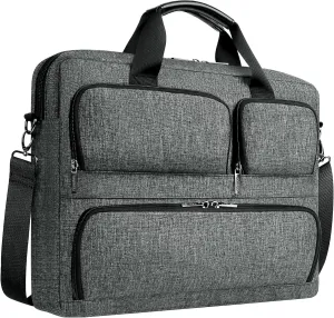 DOMISO 15-15.6 Inch Laptop Sleeve Waterproof Laptop Case Business Briefcase Portable Computer Bag with Shoulderstrap for HP ProBook/Acer/Dell Precision,Dark Grey