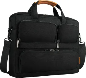 DOMISO 15-15.6 Inch Laptop Sleeve Waterproof Laptop Case Business Briefcase Portable Computer Bag with Shoulderstrap for Lenovo ThinkPad/Asus/HP ProBook/Acer/Dell Precision,Black